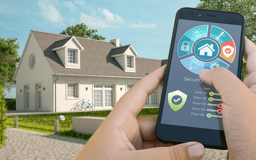 Controlling home security via smartphone