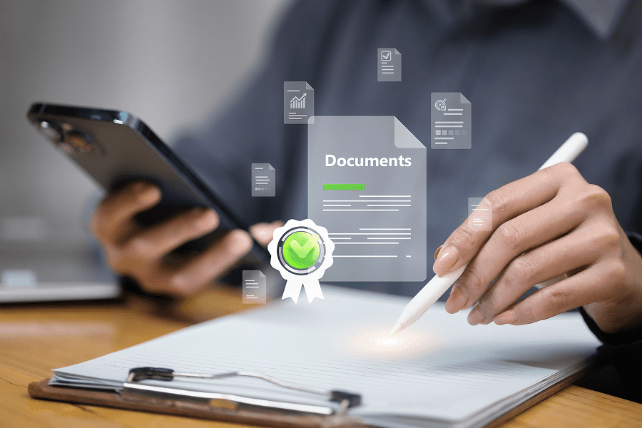 Person using digital document tools