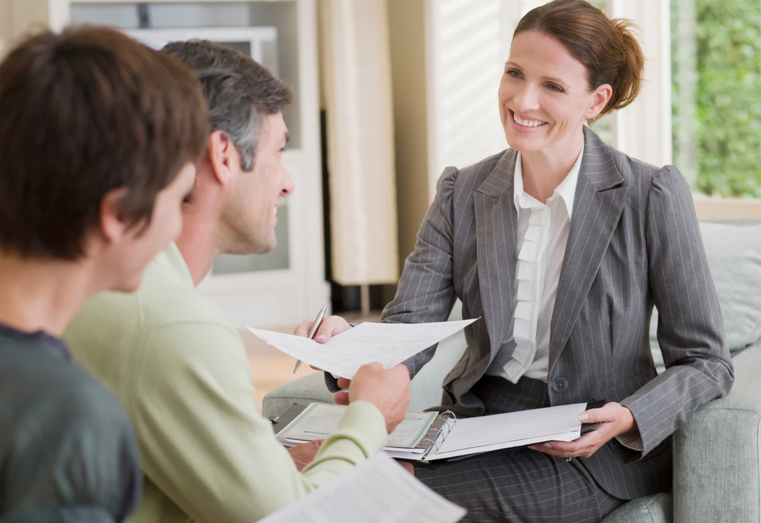 Business meeting with smiling professional woman